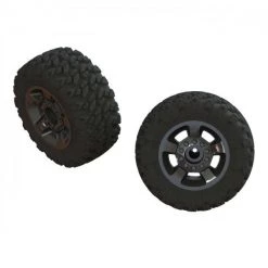 Arrma Bigrock 3s Ragnarok MT Tyre ST Glued (Black Chrome) (2)